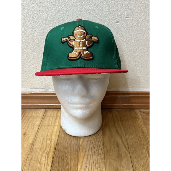Baseballism Brand Gingerbread Man Baseball Cap Fitted Flat Brim